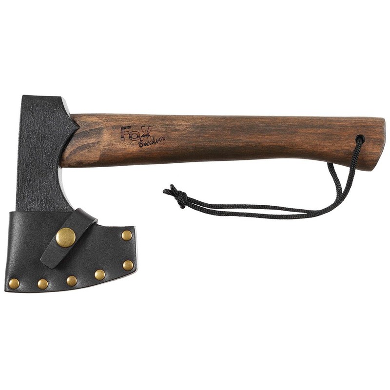 Fox Outdoor Viking Axe Wooden Handle Leather Sheath