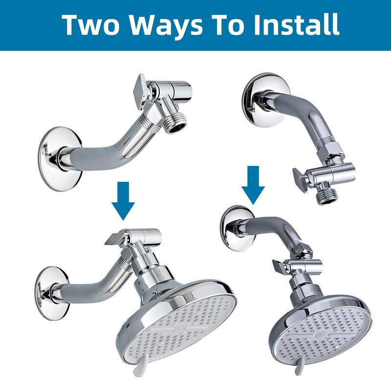RTTWYYUU Metal Shower Head Elbow Adapter, 360 ° Adjustable Swivel