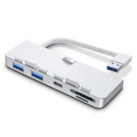 USB 3.0 Hub, Type-C+USB3.0 * 2+SD/TF 5-in-1 Adapter for iMac, 50Gbps Transfer Speed, SD/TF Card Reader, Multi-System Compatible Driver-Free