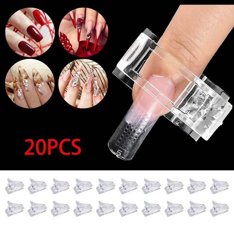 20pcs/set Nail Tips Clip Nail Art Tools DIY Finger Extension
