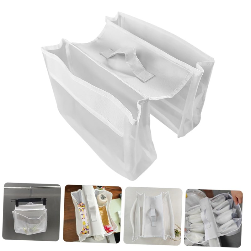 WOONEKY Bath Toy Organizer Saddle Shape Mesh Bag Wide Opening
