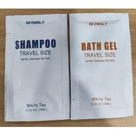 15 Sets Travel Size Toiletry Sets, Shampoo & Body Wash (0.35oz Each, 2-in-1 Toiletries Kit, Green Tea Scent) – Individually Wrapped Hotel Amenity Packs for Guests, Airbnb, Vacation Rentals