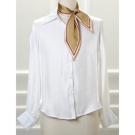 Allegra K Women's Skinny Scarf Ribbon Hair Band Heart Print Handbag Handle Neck Scarf 86x10cm/34x4 inches(LxW) Brown Pure