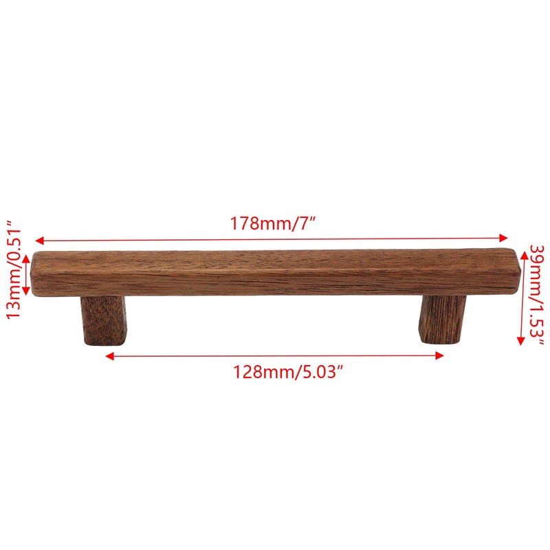 Semetall 8Pcs Walnut Wood Drawer Pulls,5 inch Hole Center Pull