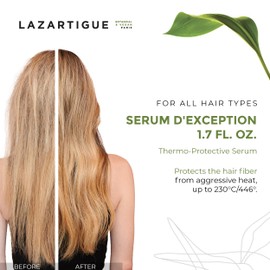 Lazartigue Thermal Protection Serum D'Exception | Heat Protection Hair Serum | Lightweight for All Hair Types | Protects Against Moisture, Seals Split Ends and Tames Hair, Vegan, Sulphate Free,