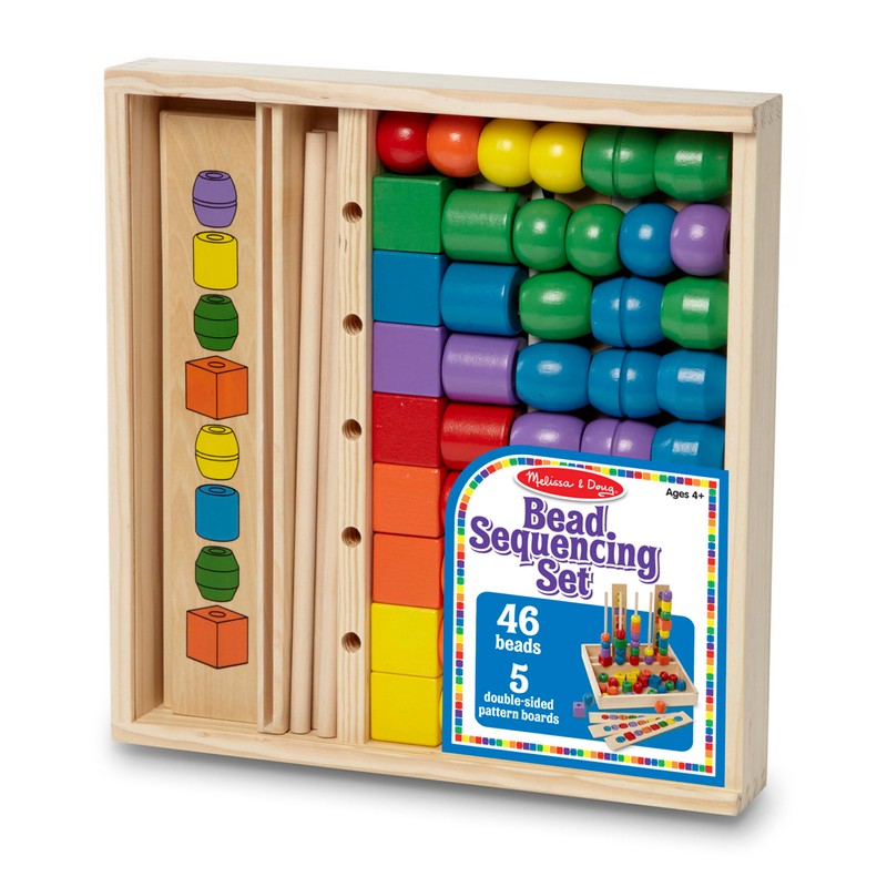Melissa & Doug Bead Sequencing Set with 46 Wooden Beads