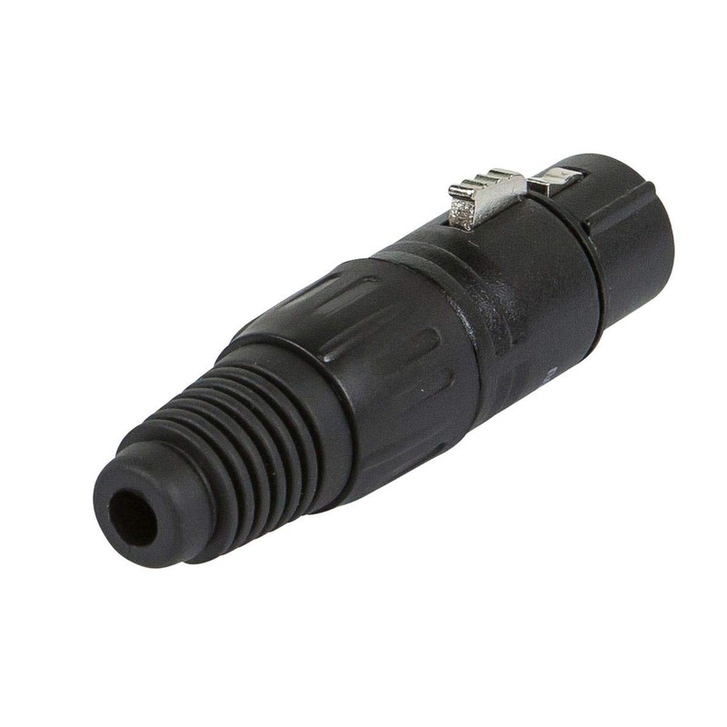 Monoprice 3-Pin Female DMX Connector - Black, Anodized Aluminum With