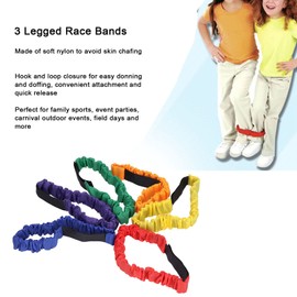 Dilwe 3 Legged Racing Bands Heavy Duty Nylon Elastic 2 Person 3 Leg Foot Race Game Training Expansion Props for Kids