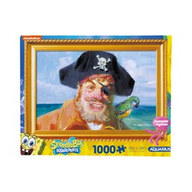 AQUARIUS Bob Esponja Painty The Pirate Puzzle de 1000 Piezas (Rompecabezas de 1000 Piezas) – Sin deslumbramiento, Ajuste de precisión, con Licencia Oficial de SongeBob SqaurePants Merchandising y