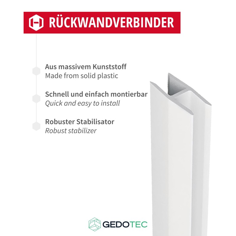 Gedotec Stabiliser for Clothes Cupboard Furniture Connector for Back Wall