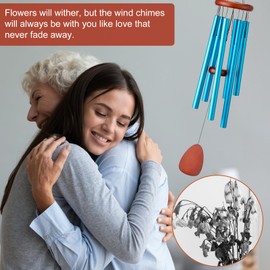 Husfunov 37" Large Aluminium Wind Chimes for Outside, Home Decor Outdoor for Garden/Patio/Porch, Housewarming Gifts New Home, Sympathy/Memorial Wind Chimes Gifts for Women or Men, Blue
