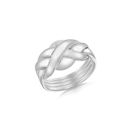 Tuscany Silver Women's Sterling Silver 4 Band Puzzle Ring - Size P