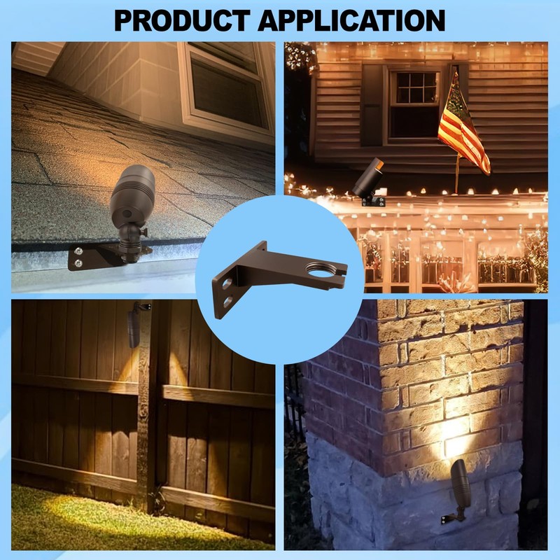 EZlumify Landscape Lighting Gutter Brackets, Mounting Bracket Base Plate for