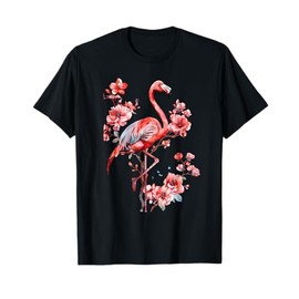 Flamingo Bird Floral Flamingo Lover Motif Nature Artwork T-Shirt