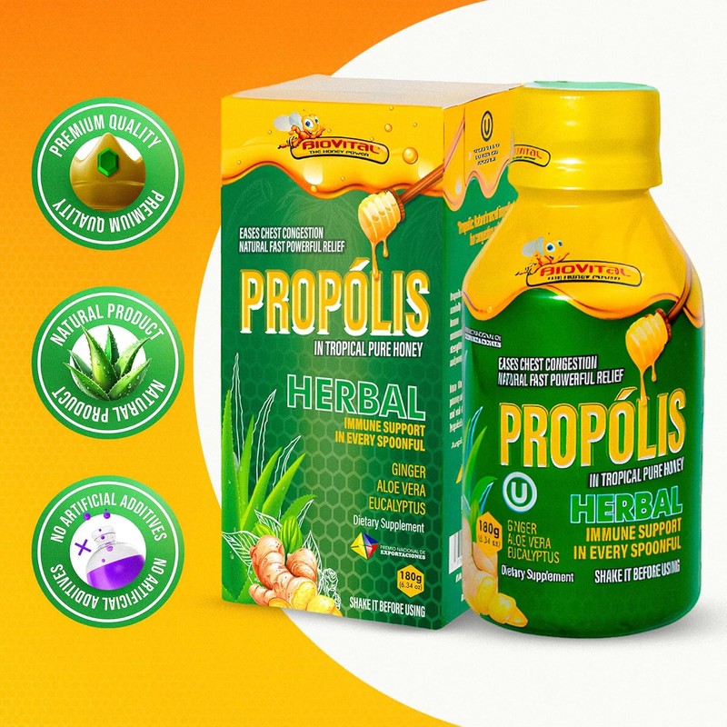 Biovital Propolis in Pure Tropical Honey 100% Herbal with 10