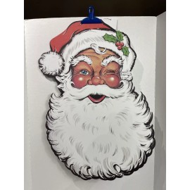 Beistle Vintage 1970 Beistle Christmas 26” x 18” Die Cut Winking Santa Made in USA J1