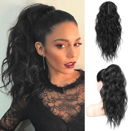 Flufymooz Extensión De Coleta, Extensión De Coleta Con Pinza De 18, Extensiones De Cabello Con Pinza De Coleta Ondulada Y Rizada, Coleta Postiza