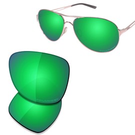 Saucer Premium Replacement Lenses & Nosepads for Oakley Caveat OO4054 Sunglasses High Defense - Jade Green Polarized