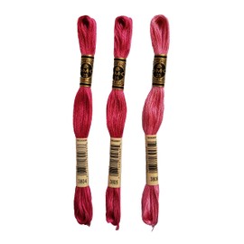 DMC 6-Strand Embroidery Cotton 8.7yd Bundle - Cyclamen Pink Color Family - 3 Skeins of Thread
