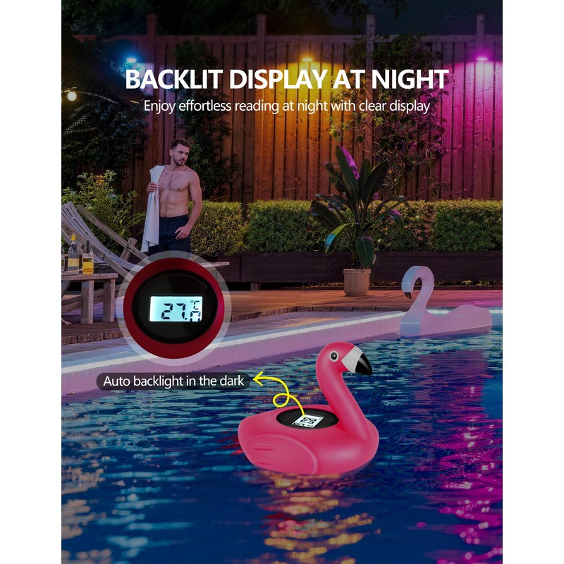 FirstE 2026 Upgrade Solar Digital Pool Thermometer Come with Rope