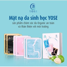 Yose Bio Mask Vegan Coconut Water Mask Sheet Hydration and Moisture Skin Rejuvenation Revitalization and Brightening Anti Aging Mat Na Sinh Hoc Yose Bio - (6 Packs/Box)