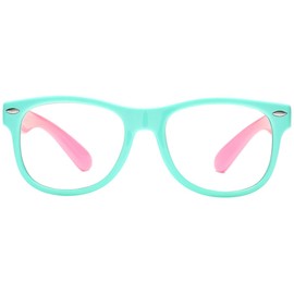 Pro Acme Blue Light Blocking Glasses for Kids - Boys & Girls Unbreakable Frame (3-12 Years) (Green/Pink)