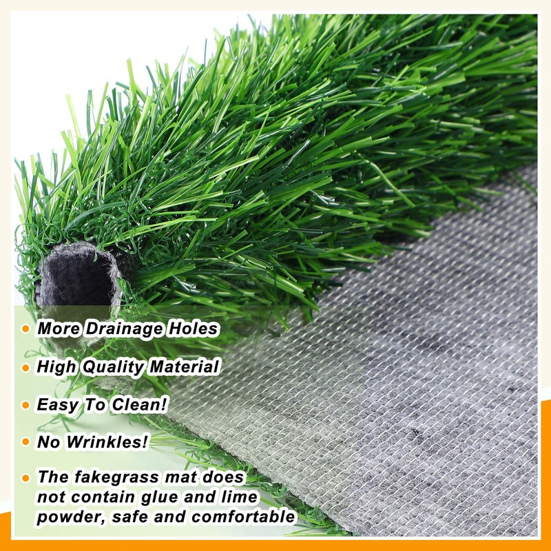 Kigley 4 Pcs Artificial Grass Guinea Pig Pee Pads Reusable
