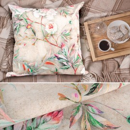 ANRO Cushion Cover Cushion Cover Decorative Cushion Sofa Cushion Couch Cushion Flowers 40 x 40 cm without Filling