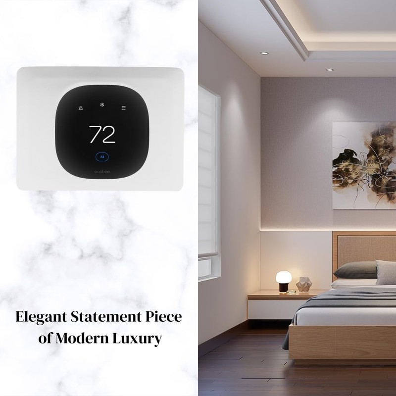 LARGE Solar White Rectangle Wall Plate for Ecobee Smart Thermostat