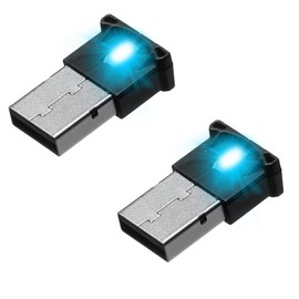YFFSFDC Illumination Light, USB LED Light, Set of 2, Car Interior Mini USB Atmosphere Lamp, Interior Lighting, Indoor Night Light, LED Breathing Light, 8 Color Conversion Gradation, RGB, High