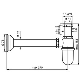 ROLYA Luxurious Golden Bottle Trap Brass 1 1/4 Inch Decorative Basin Faucet P-Traps Pipe Into the wall drainage Plumbing Tube