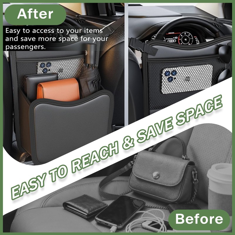 Car Seat Gap Purse Holder Leather Between Seats Organizer for