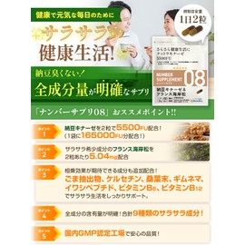 ナンバーサプリ08 ナットウキナーゼ サプリ 5500FU フランス海岸松 納豆菌 納豆キナーゼ【9成分配合/全成分量明記】（国産 無添加 サプリメント）(60粒/30日分）