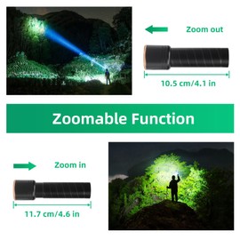 SEVENKA 2 Small Rechargeable Flashlights USB-C, 4.1in Zoomable LED Flashlight High Lumen, Compact, Powerful, Portable LED Torch, Pocket-Size Bright Tactical Flashlight for Emergency, Camping, Hiking