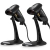 Barcode Scanner with Stand, 2 Pack Wired Handheld Bar Code