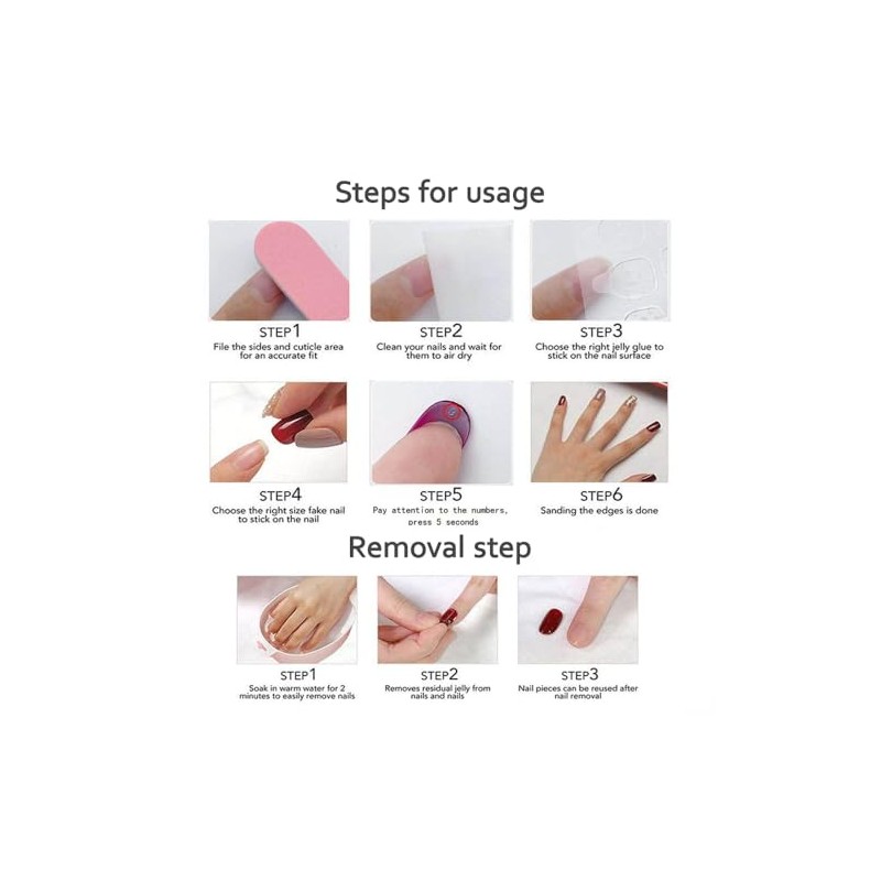 Uñas postizas de almendra medianas para mujer, 10 unidades, de