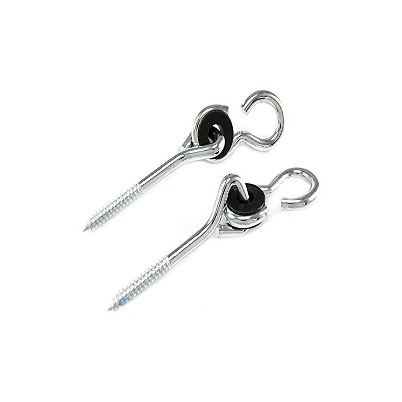 2 Swing Hooks 17 cm with Wood Thread Ceiling Fixings