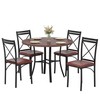 VECELO 5 Piece Dining Table Set for 4, Wood Grain