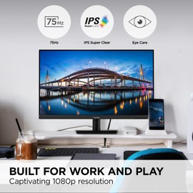 ViewSonic ViewSonic VA3209M 32 Inch IPS Full HD 1080p Monitor with Frameless Design, 75 Hz, Dual Speakers, HDMI, and VGA Inputs for Home and Office,Black