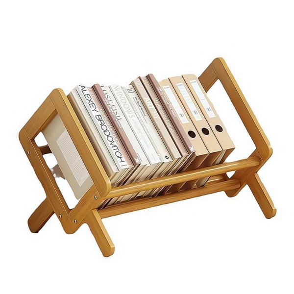 Nicoone Bookcase, Tilting Wooden Bookcase, Desk Bookcase Organiser, Bookcase Wood