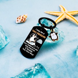 MigPio Penguin Keychain Penguin Lovers Gifts for Women Men Inspirational Penguins Gifts for Coworkers Teens Friends Motivational Gift Positive Affirmations