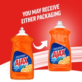 Ajax Ultra Liquid Dish Soap Orange Scent,Triple Action, Mess-Free, Easy-Flip Cap, 52 fl oz Bottle