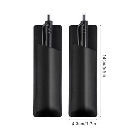 KINBOM Pack of 2 Magnetic Pen Holder Fridge Leather PU Leather Pen Case Black Holder for Fridge or Other Metal Surfaces (Black)