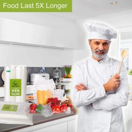 VacYaYa Vacuum Sealer Bags 100 Count Pint & Quart Sizes for Food Storage Sous Vide Safe