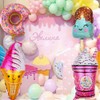 Kiwochy 8 PCS Ice Cream Doughnut Birthday Foil Balloons Set
