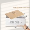 zoocatia Laundry Room Decor Dryer Sheet Container Wood Detergent Dispenser