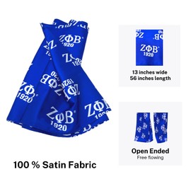 Sorority Paraphernalia Scarf - Lightweight and Comfortable Silk Scarves - 13 in x 56 in Neck Scarf - Sorority Gift Black