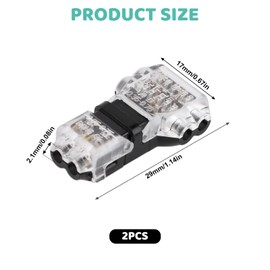 20 PCS Wire Connectors, Low Voltage T Tap Connectors, 2 Pin 3 Way Quick Splice Wire Connectors, Wiring Branch Connector, Without Stripping, for 18-22 AWG, LED Strip, Audio, Vehicles
