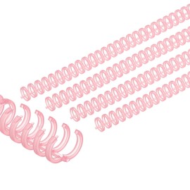PATIKIL 12mm(1/2") Plastic Spiral Binding Coils, 25 Pcs Binding Spirals 85 Sheet Capacity 3:1 Pitch Binding Spirals for Binding Paper Sheets, Transparent Pink