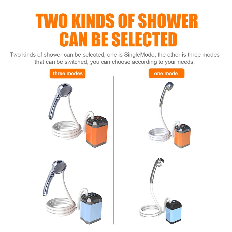 Portable Cordless Camping Shower Outdoor Electric Shower Pump Rechargeable Shower